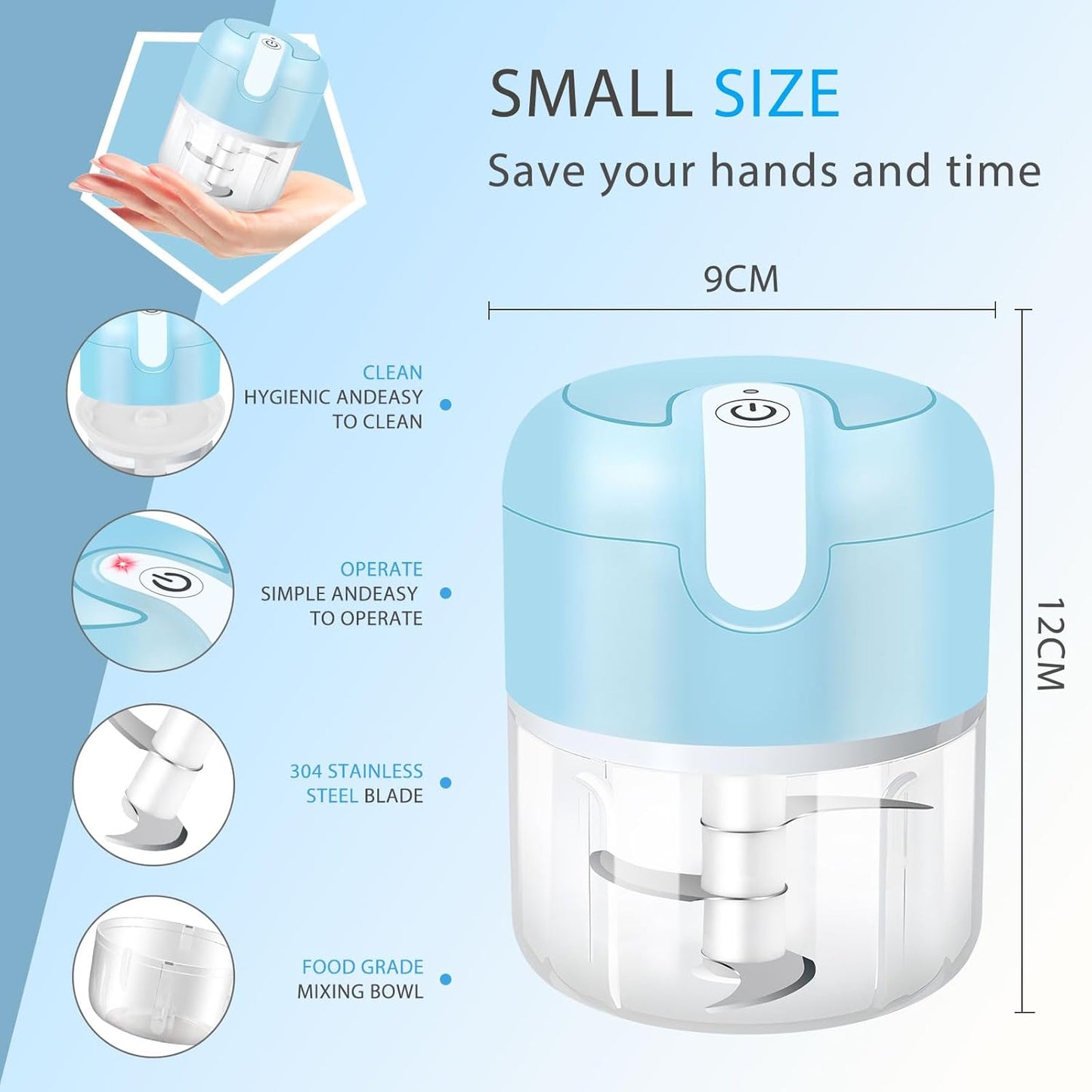 Mini USB-C Charging Food Processor