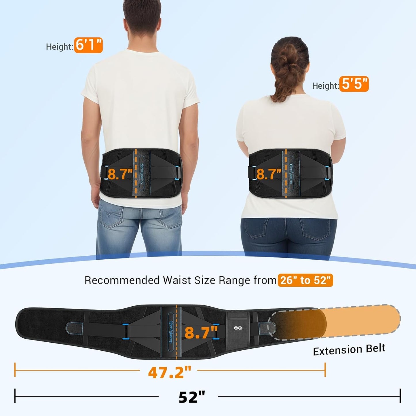 Heating Pad with Back Brace for Lower Back