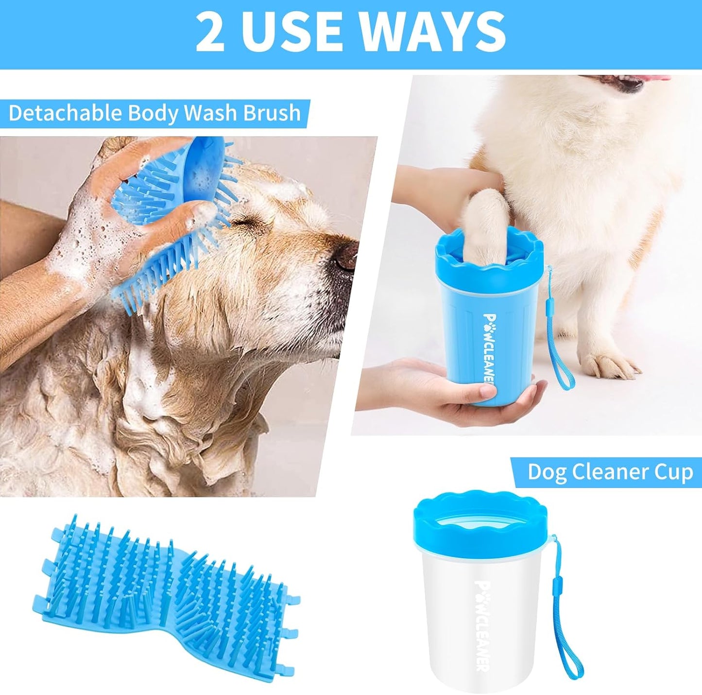 Professional 7 in 1 Dog Paw Cleaner for Dogs & Cats