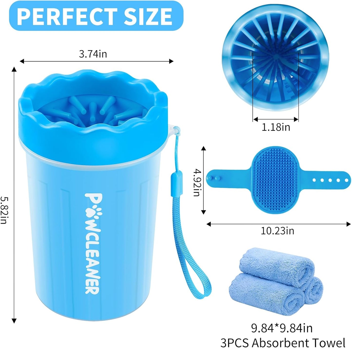 Professional 7 in 1 Dog Paw Cleaner for Dogs & Cats