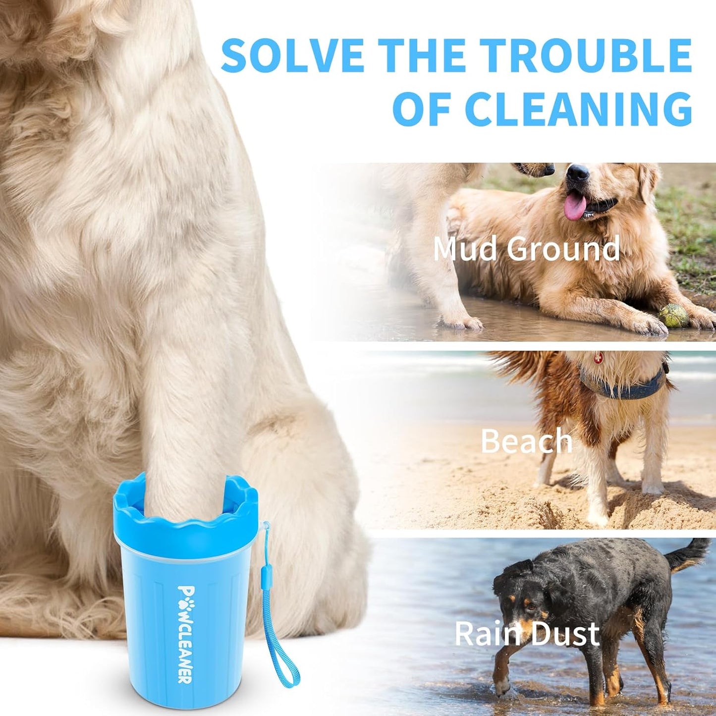Professional 7 in 1 Dog Paw Cleaner for Dogs & Cats