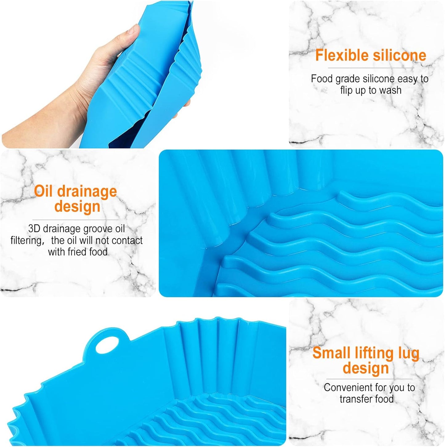2 PCS Square Silicone Air Fryer Liners