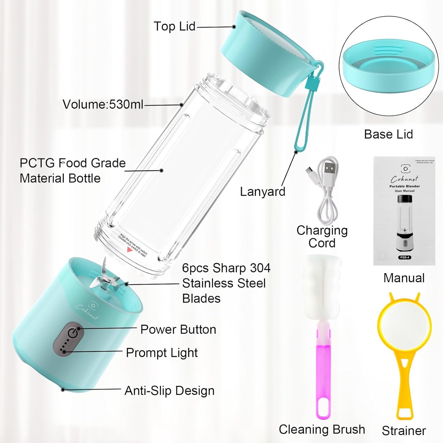 USB Rechargeable Personal Size Blenders