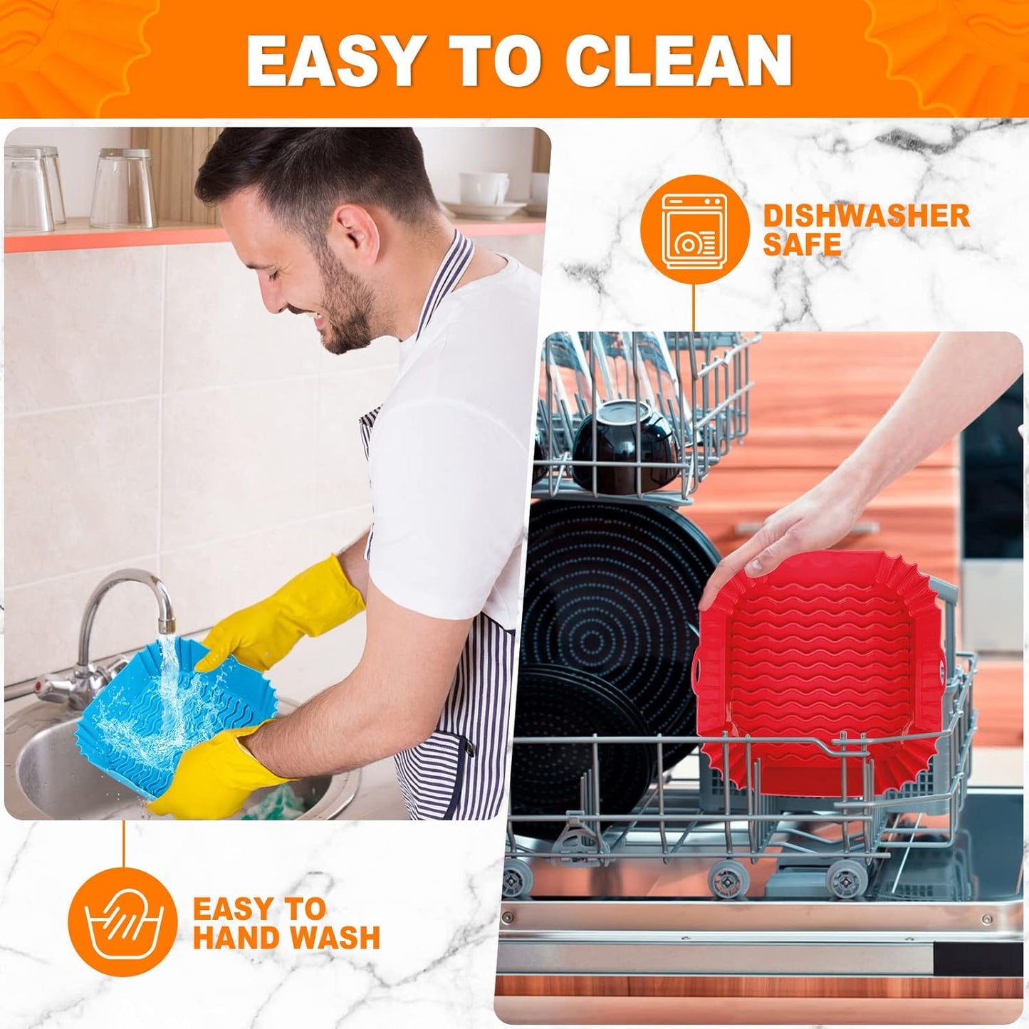 2 PCS Square Silicone Air Fryer Liners