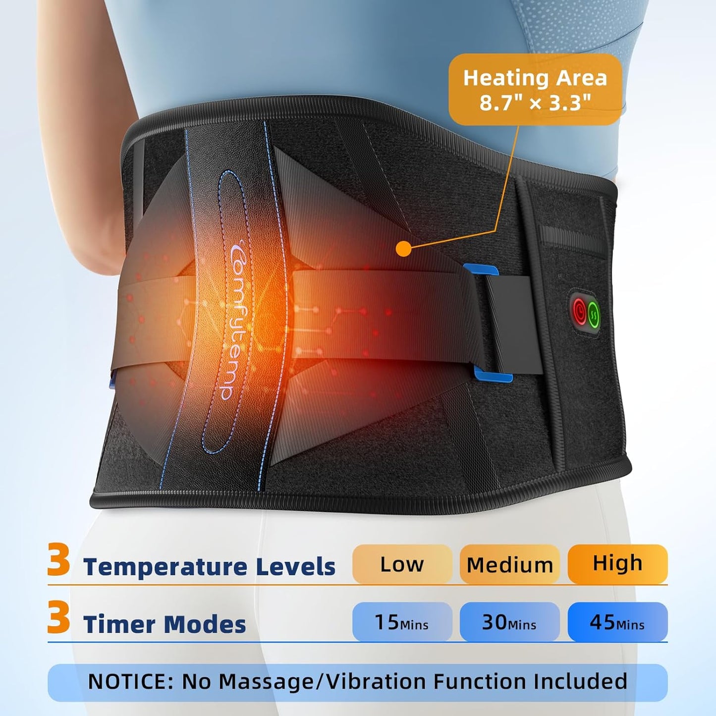 Heating Pad with Back Brace for Lower Back
