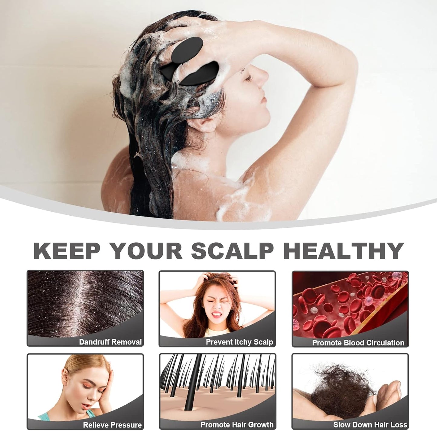 Silicone Scalp Massager Shampoo Brush