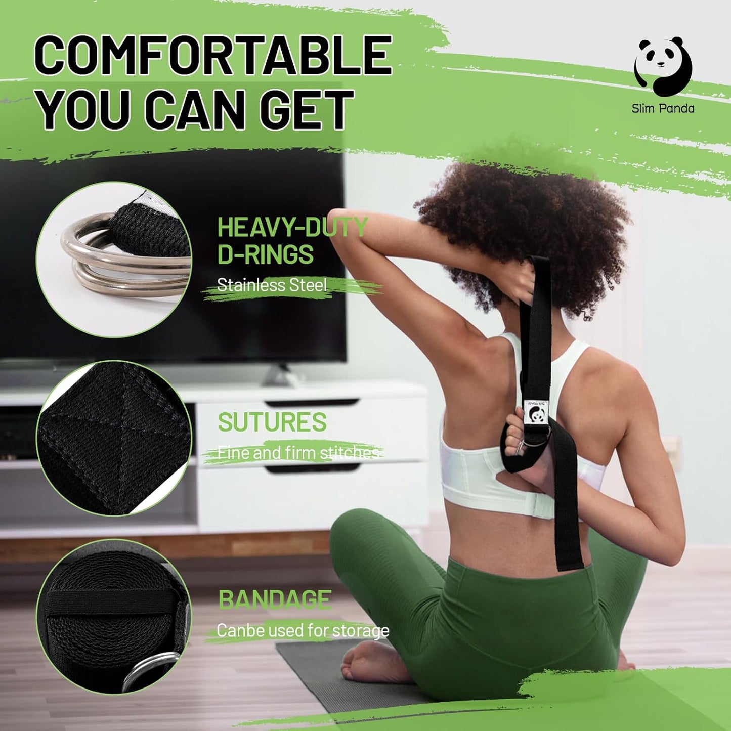 Slim Panda Yoga Strap for Stretching