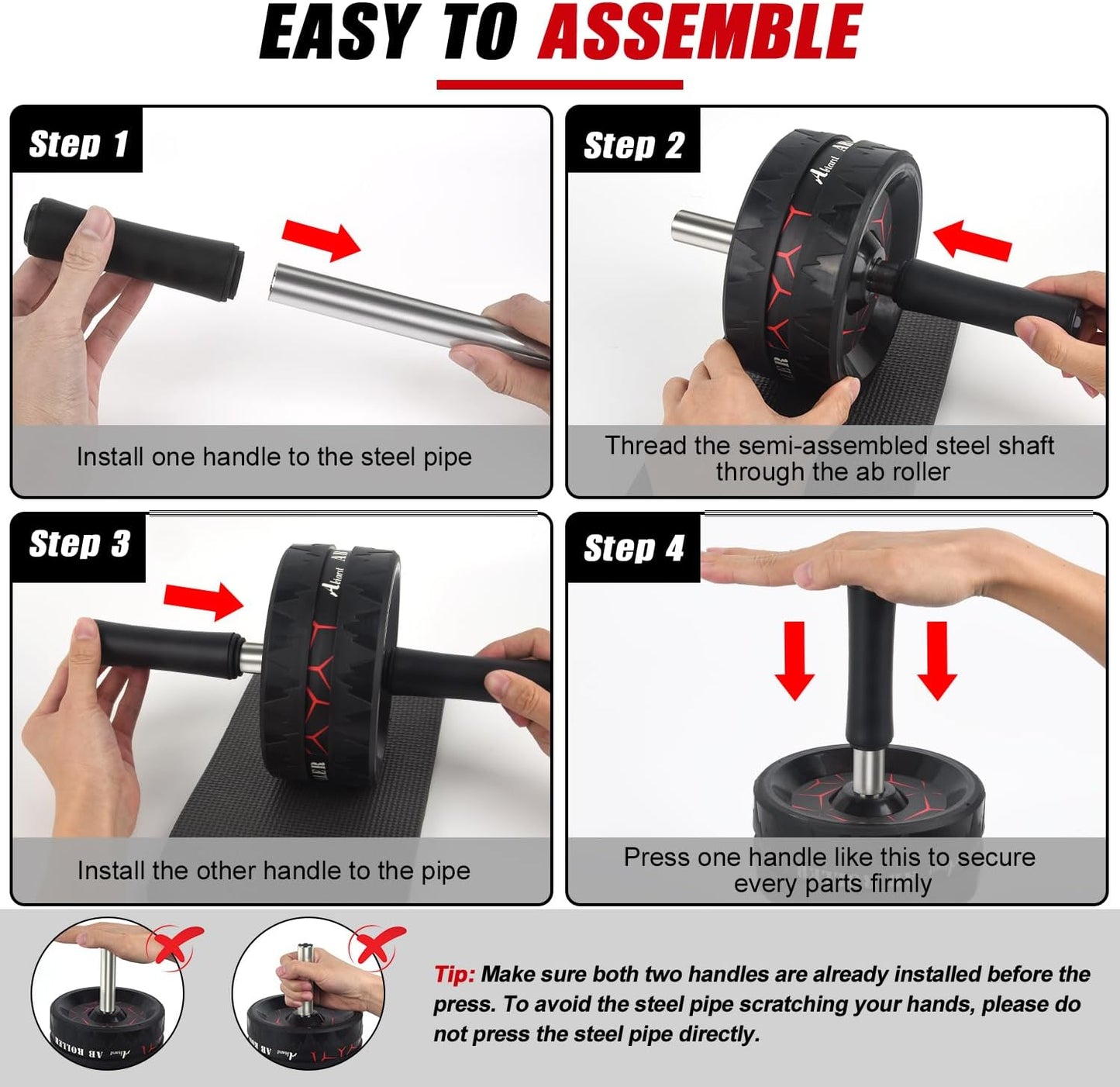 Ab Roller Wheel, Abs Workout Equipment for Abdominal & Core Strength Training